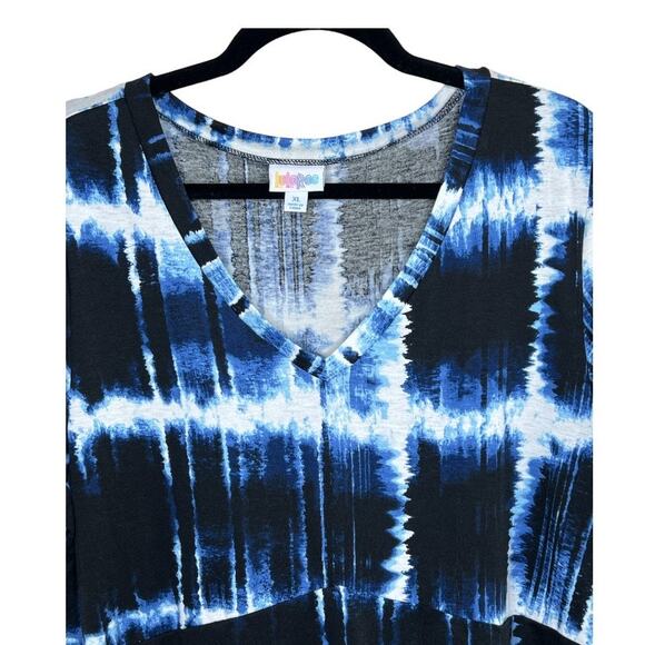 Lularoe Jana Empire Waist Swing Top Navy/White Tie Dye Size XL - Picture 2 of 5